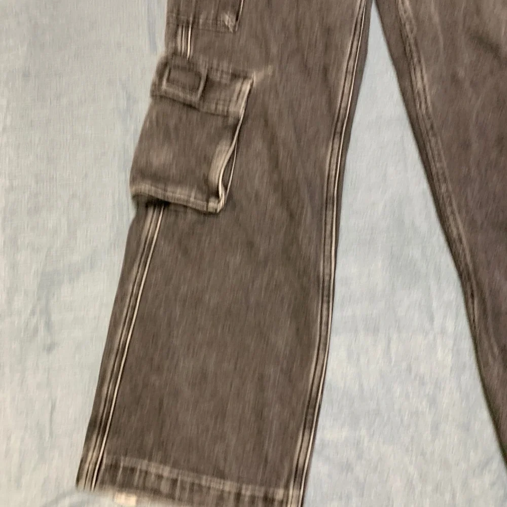 Pacsun Baggy Jeans Kids 10 Gray Denim Cargo Pockets Zip Fly Comfort Outdoor